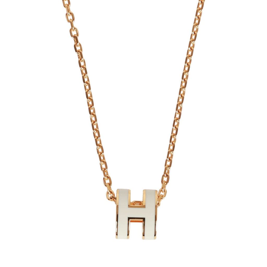 HERMES Mini Pop H Necklace Pendant Rose Gold Hardware Black Ladies TGIS |  eBay