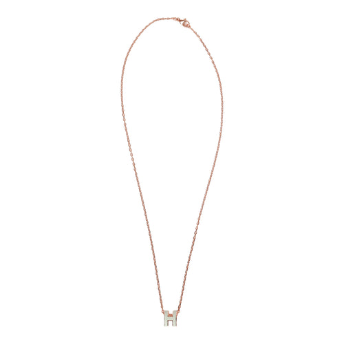 Hermes Bleu Zephyr Mini Pop H Pendant Necklace