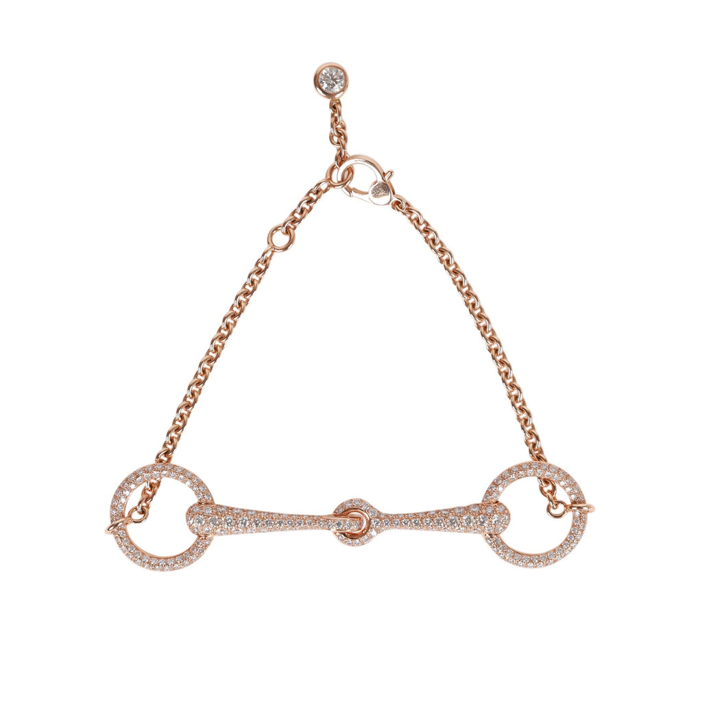 Hermes 18k Rose Gold Diamond Filet d'Or Very Small Bracelet