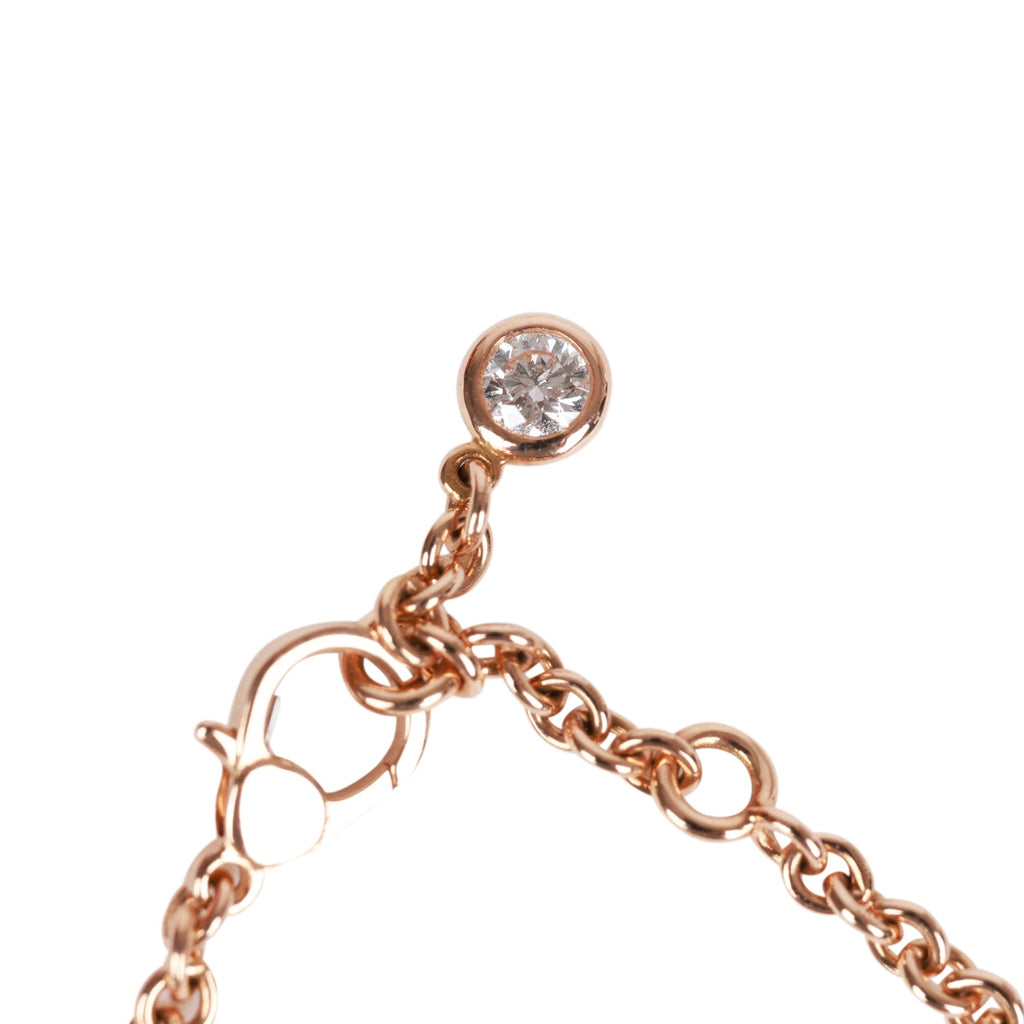 Hermes 18k Rose Gold Diamond Filet d'Or Very Small Bracelet