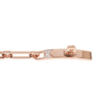 Hermes 18k Rose Gold Diamond Pave PM Kelly Chaine Bracelet