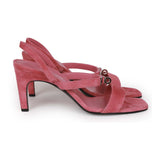 Hermes Glamour 75 High Heels Rose Aphrodite Suede 38