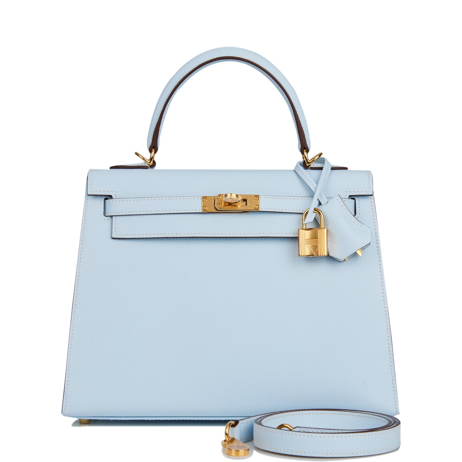 Hermes Kelly Sellier 25 Bleu Brume Epsom Gold Hardware – Madison Avenue ...