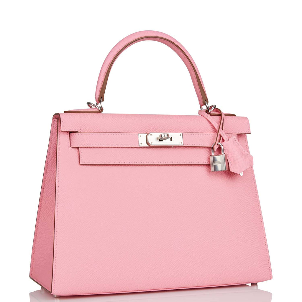 Hermès Hermes 28cm Rose Tyrien Ostrich Sellier Kelly in Pink