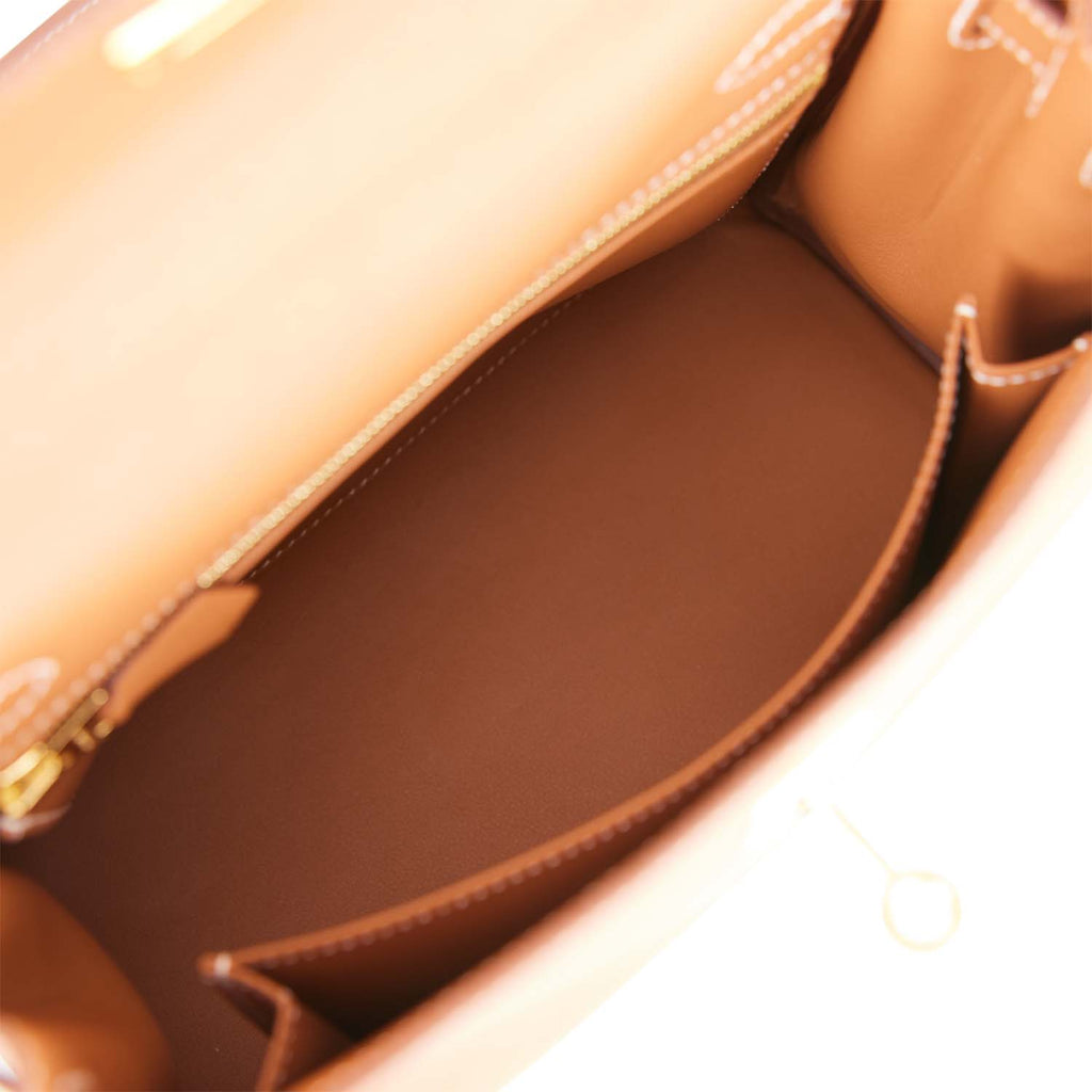 Hermes Kelly 25 Inner sewing handbag Swift mushroom Gold metal fittings B  stamped 2023 Hermes | The Luxury Closet
