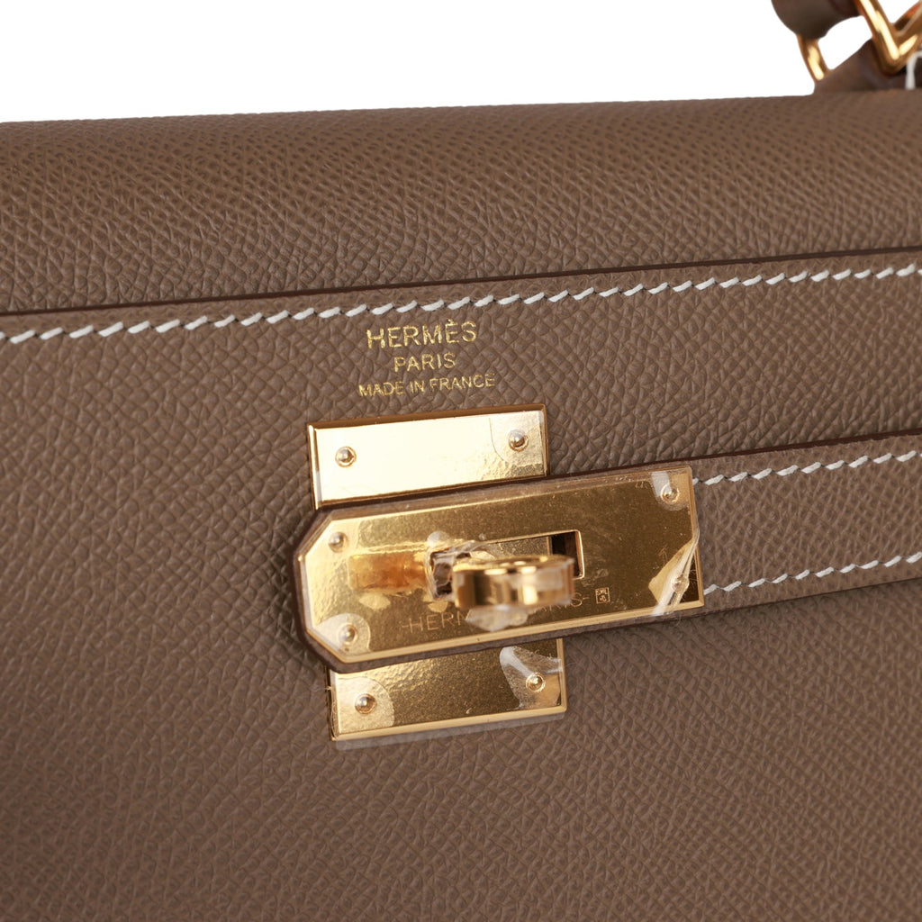 Hermes Kelly Sellier 28 Etoupe Epsom Gold Hardware – Madison Avenue Couture