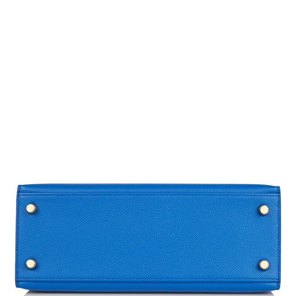 Hermes Kelly 25 Sellier Bleu Azur Epsom Gold Hardware #D - Vendome Monte  Carlo