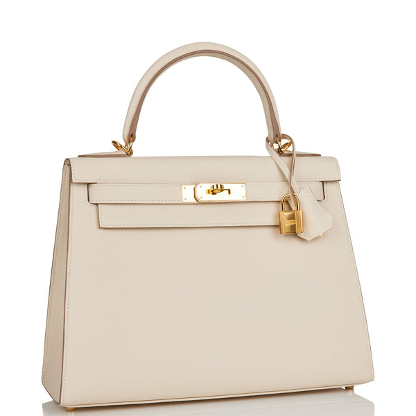 Hermes Kelly Sellier 28 Craie Epsom Gold Hardware – Madison Avenue Couture