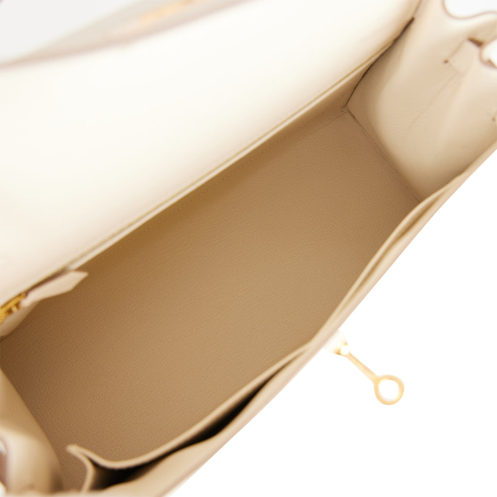 Hermes  Hermès Kelly 28 Sellier Gold Craie Off White Epsom