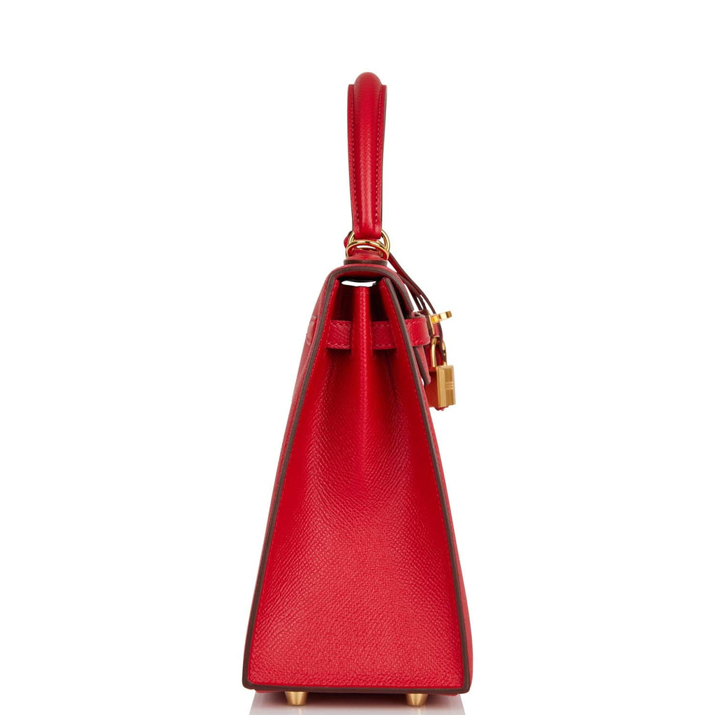 Hermès Kelly 25 Sellier Epsom Rouge Casaque GHW - Kaialux