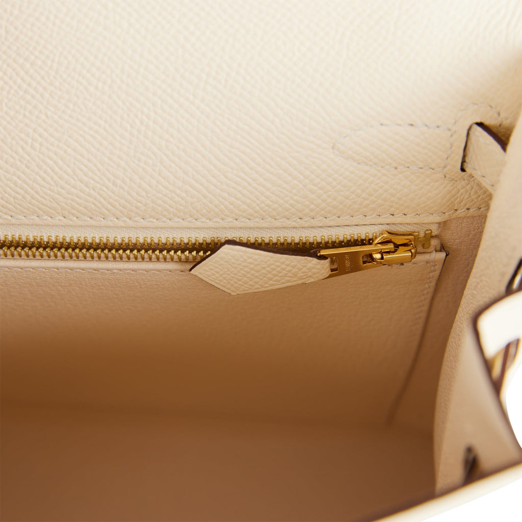 Hermes Kelly Sellier 25 Nata Epsom Gold Hardware – Madison Avenue Couture