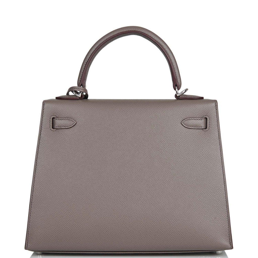 Hermes Kelly bag 28 Sellier Etain Epsom leather Silver hardware