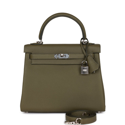 Hermes Kelly 25, Dark Green Vert Cypress Swift Leather with Gold Hardware,  Z Stamp, 2021 Z Stamp, Preowned in Box WA001