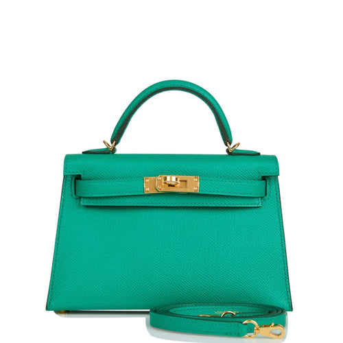 Hermes Kelly Sellier 20 Vert Jade Epsom Gold Hardware