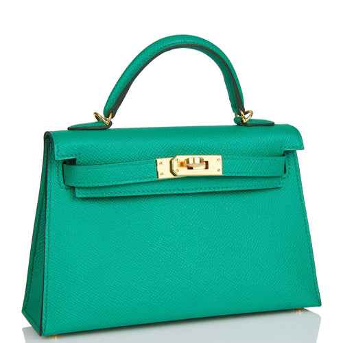 Hermes Kelly Sellier 20 Vert Jade Epsom Gold Hardware