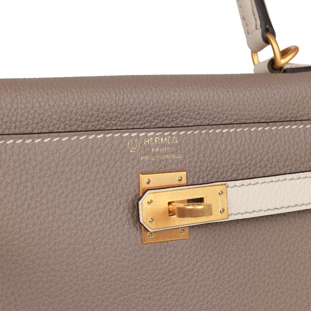Hermes Special Order (HSS) Kelly Sellier 25 Beton and Gris Asphalte Os –  Madison Avenue Couture