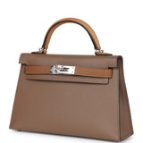 Hermes Kelly Sellier 20 Tricolor Etoupe, Alezan and Biscuit Epsom Palladium Hardware