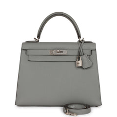 Hermès Kelly 25 Sellier Grey Leather ref.623981 - Joli Closet