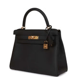 Hermes Kelly Retourne 28 Black Togo Gold Hardware