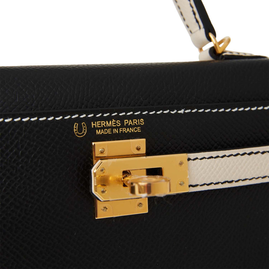 Hermès Kelly 32 Sellier In Gris Meyer Epsom With Gold Hardware in Black
