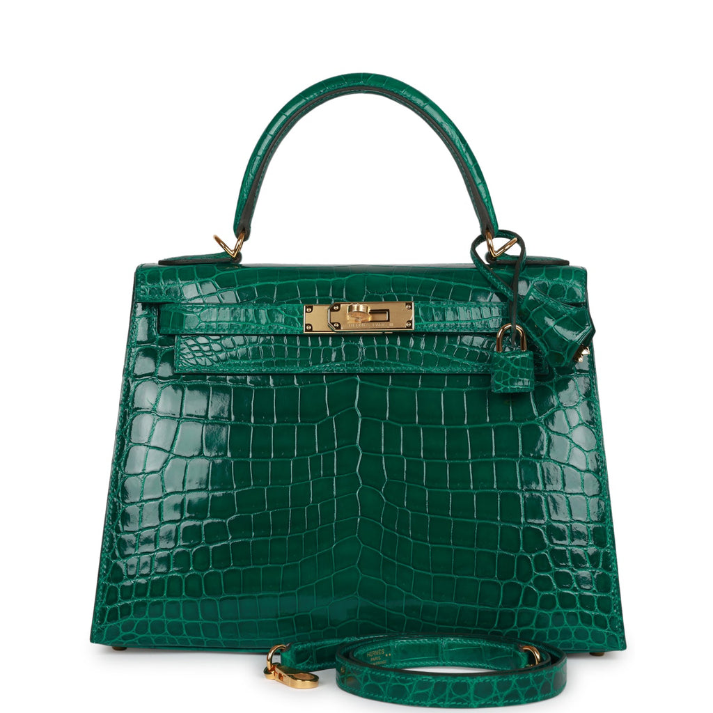 Hermès Kelly 28 Vert Emeraude Sellier Crocodile Niloticus Lisse Gold H —  The French Hunter