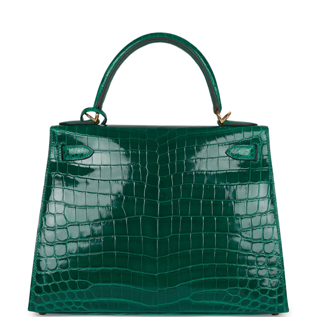 Hermès Kelly Sellier Marine Caiman Shoulder Bag
