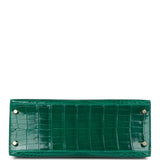 Hermes Special Order (HSS) Kelly Sellier 28 Emerald Shiny Niloticus Crocodile Gold Hardware