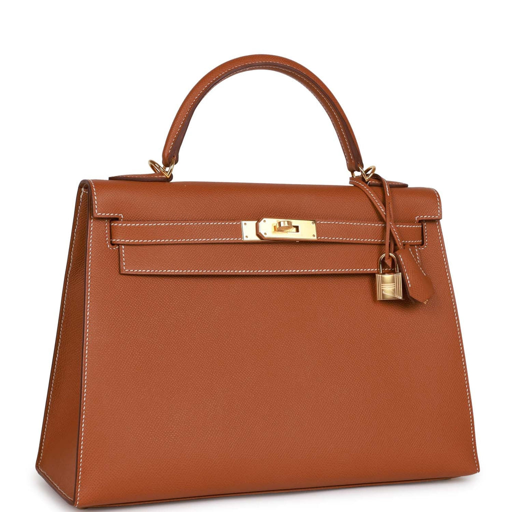 Hermes Gold Epsom Leather Sellier Kelly 32 Bag