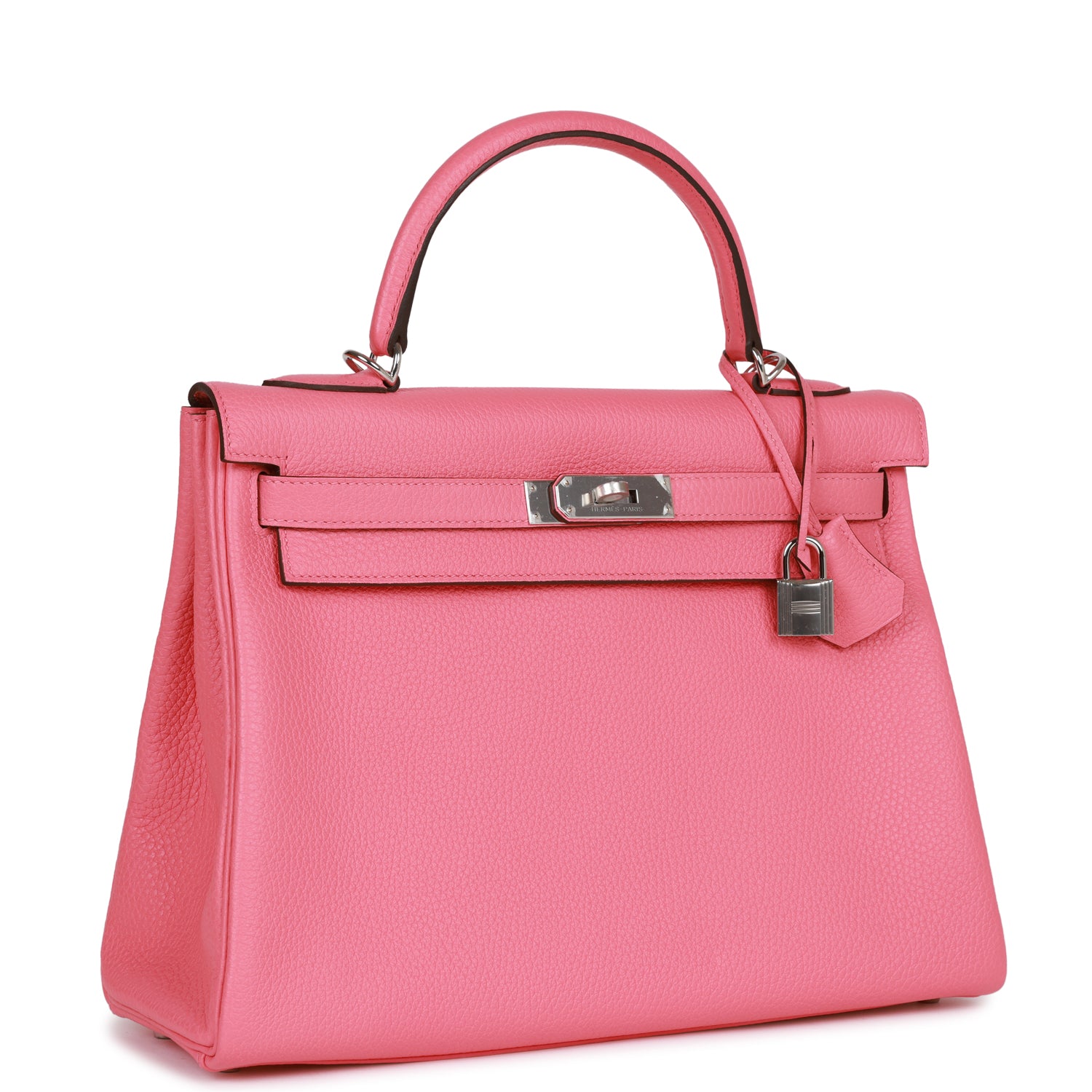 Hermes Rose Azalee Clemence Retourne Kelly 32 Palladium Hardware