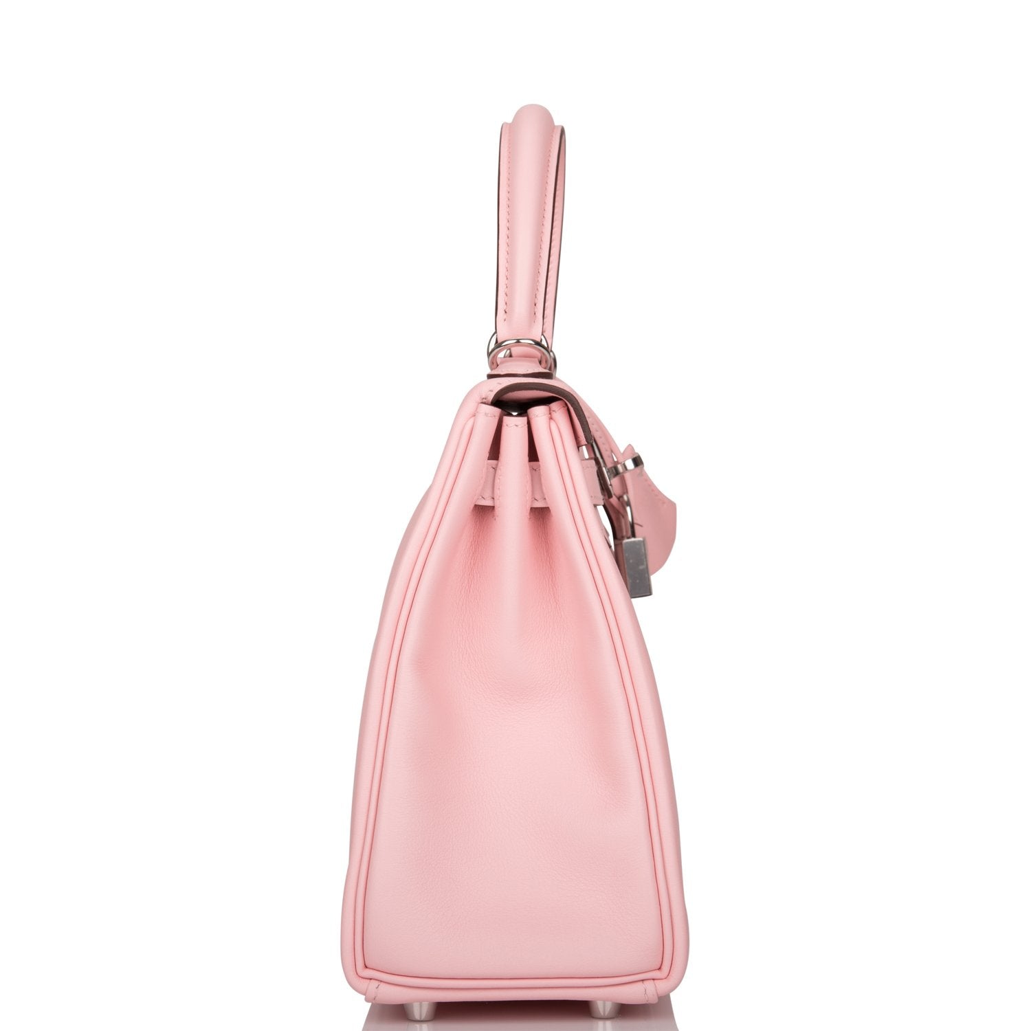 KELLY 28CM IN ROSE SAKURA SWIFT CALFSKIN SILVER HARDWARE