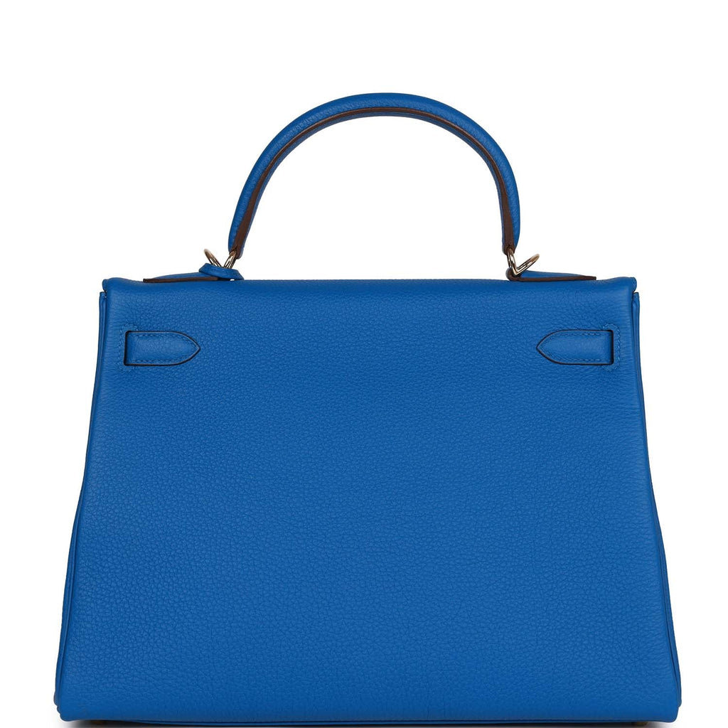Hermes Kelly Handbag Bleu Zanzibar Togo with Gold Hardware 28 Blue
