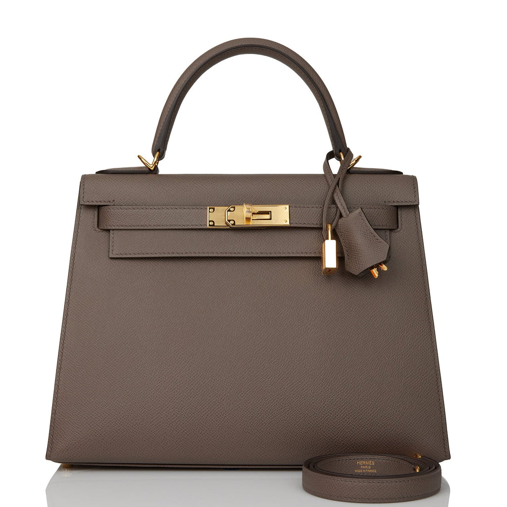 Hermes Kelly Sellier 28 Etain Epsom Gold Hardware – Madison Avenue Couture