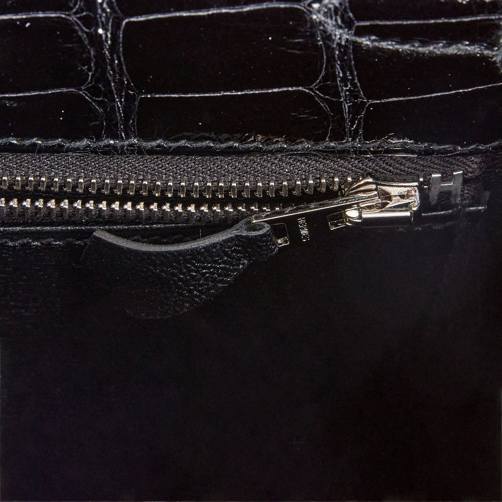 Hermes Kelly 25cm Sellier Bleu Glacier Shiny Niloticus Crocodile Skin  Palladium Hardware