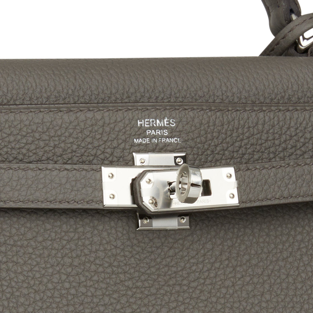 Hermes Kelly 25 Etain Epsom Palladium Hardware – Pristine Outfitter