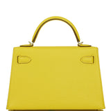 Hermes Kelly Sellier 20 Jaune de Naples Verso Chèvre Palladium Hardware