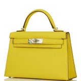 Hermes Kelly Sellier 20 Jaune de Naples Verso Chèvre Palladium Hardware