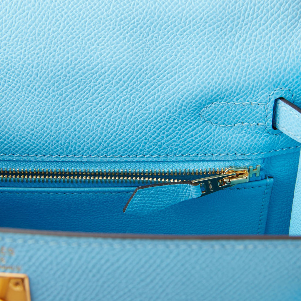 Hermes Birkin 25 Blue Celeste Sellier Epsom Gold Hardware – Tailored Styling