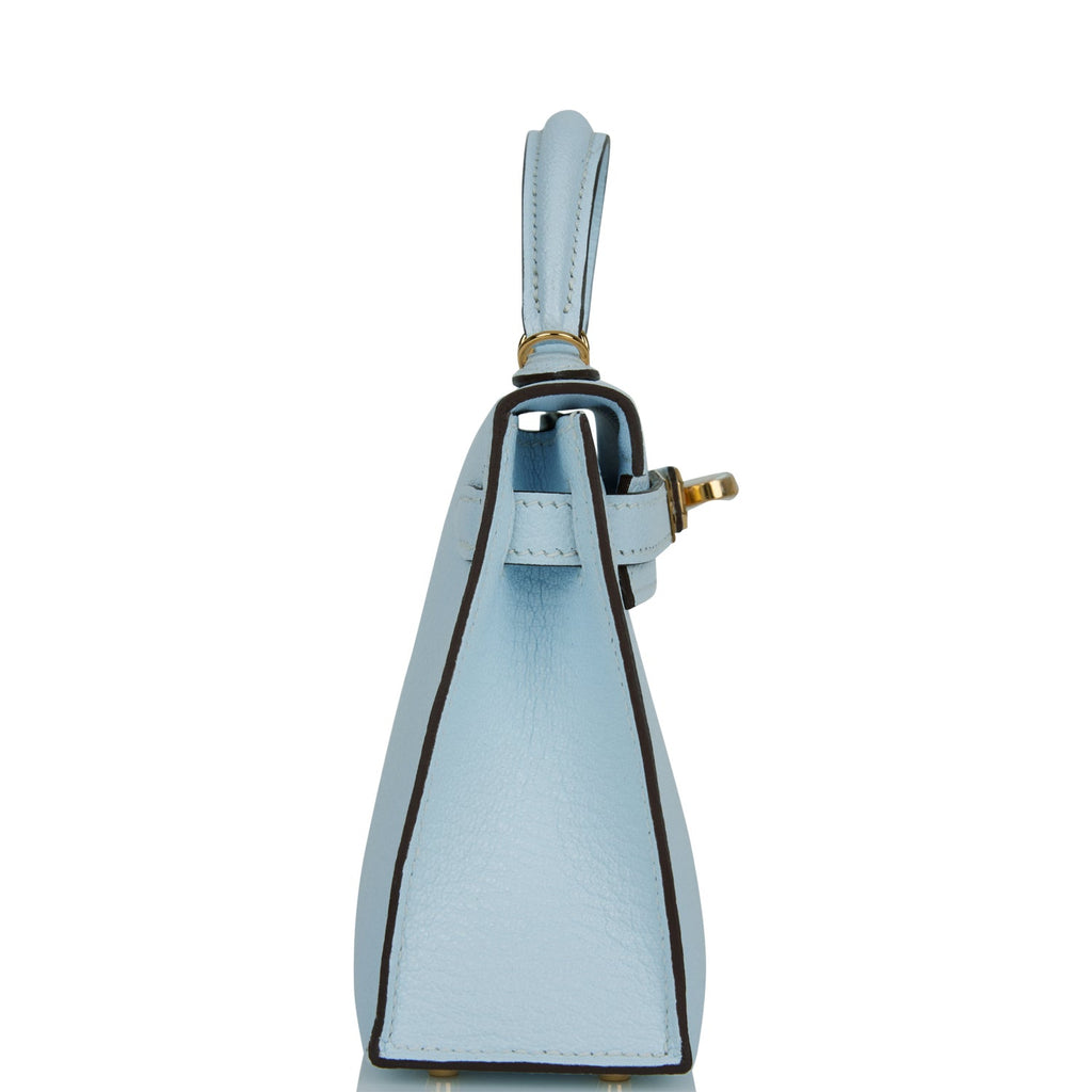Replica Hermes Kelly Mini II Bag In Blue Agate Epsom Leather GHW