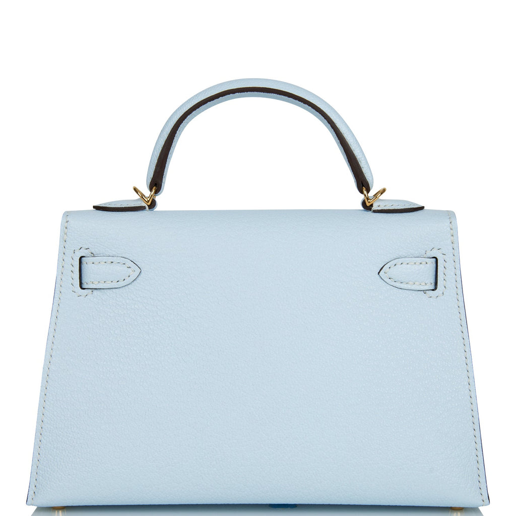HERMÈS 25CM TURQUOISE BLUE CHEVRE KELLY WITH GOLD HARDWARE - Only