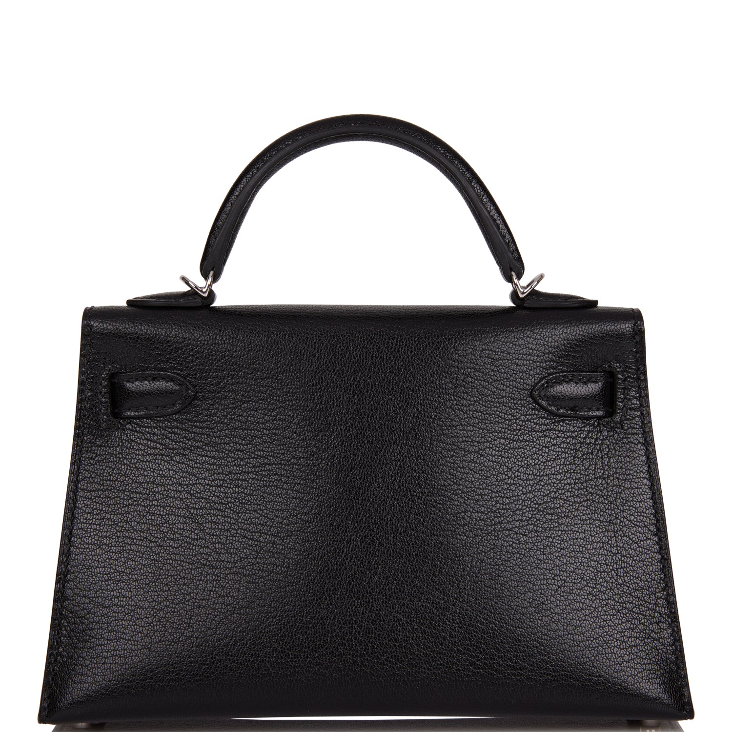 Hermes Kelly Sellier 20 Black Chevre Chamkila Palladium Hardware ...