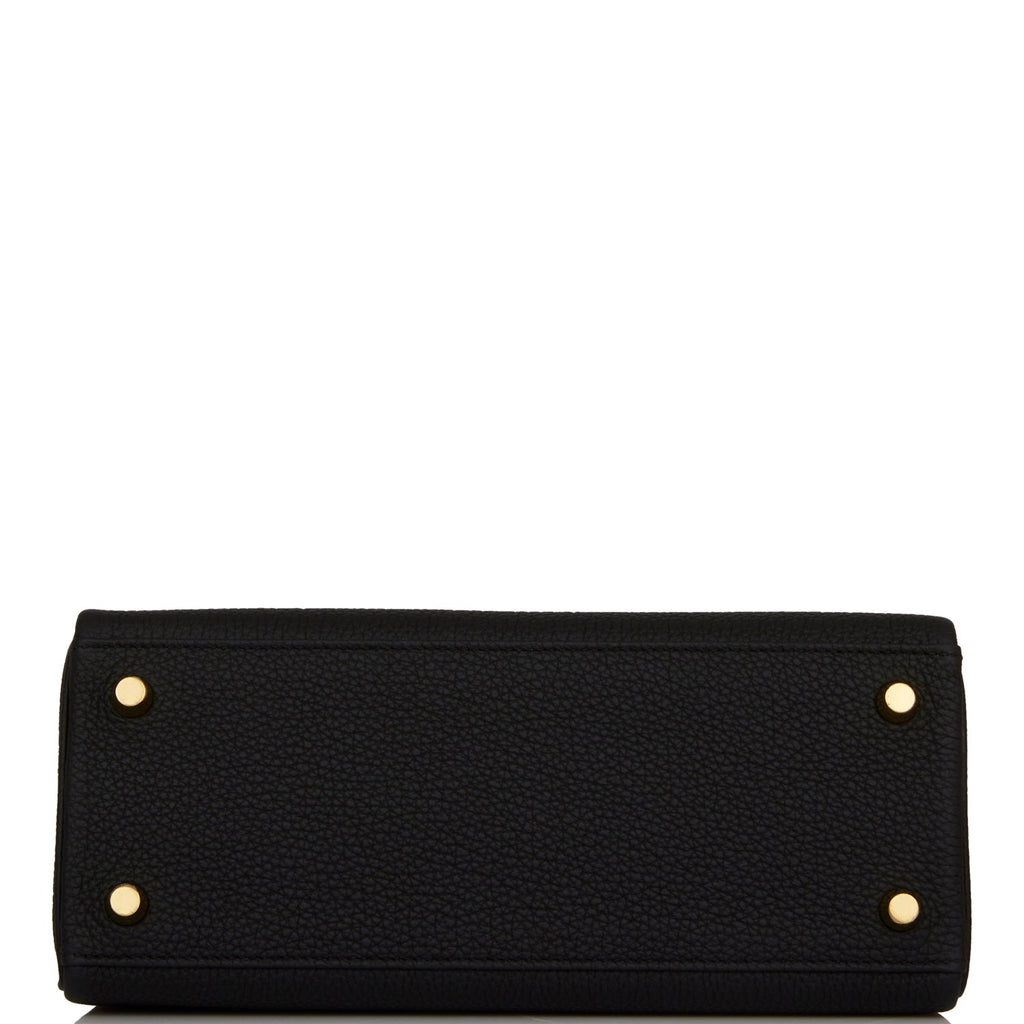 Hermes Kelly Retourne 25 Black Togo and Lizard Touch Gold Hardware –  Madison Avenue Couture