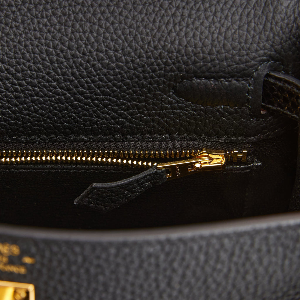HERMÈS Kelly Touch 25 handbag in Black Togo leather and Lizard skin with  Gold hardware-Ginza Xiaoma – Authentic Hermès Boutique