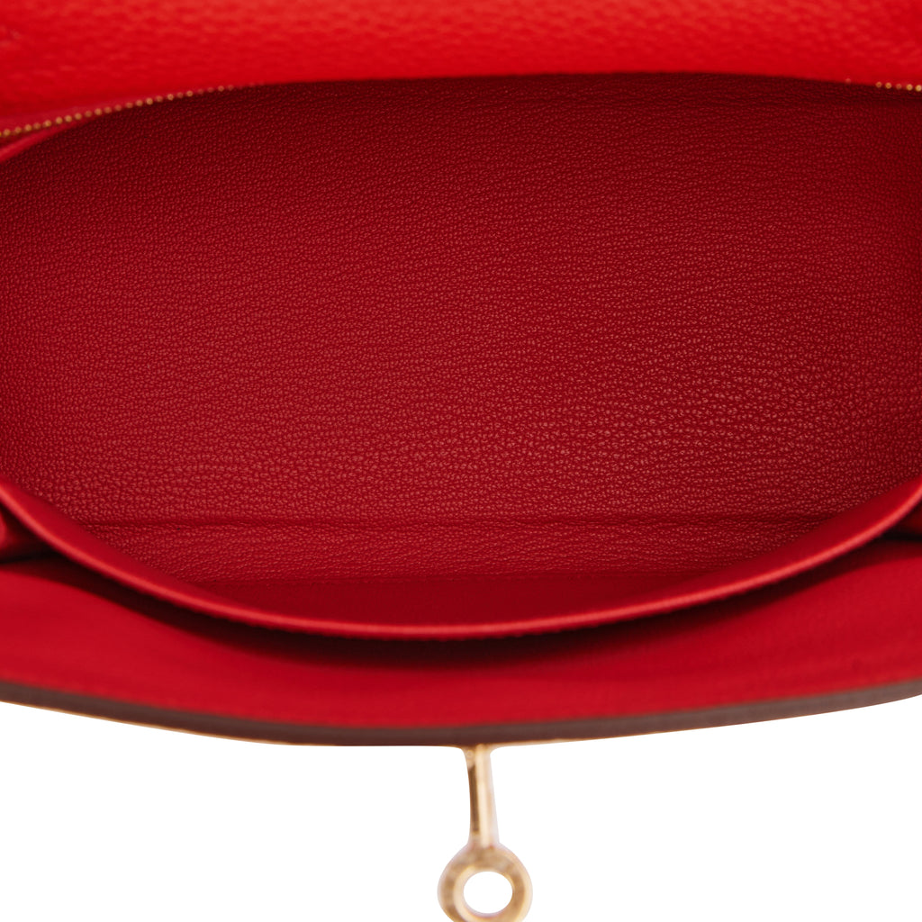 Hermès Rouge De Coeur Retourne Kelly 25cm of Togo Leather with