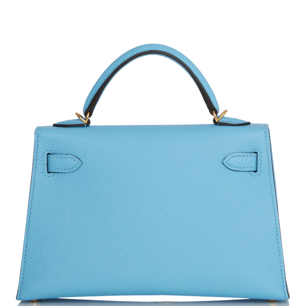Hermes Kelly 20 Mini Sellier Bag Rare Blue Celeste Chevre