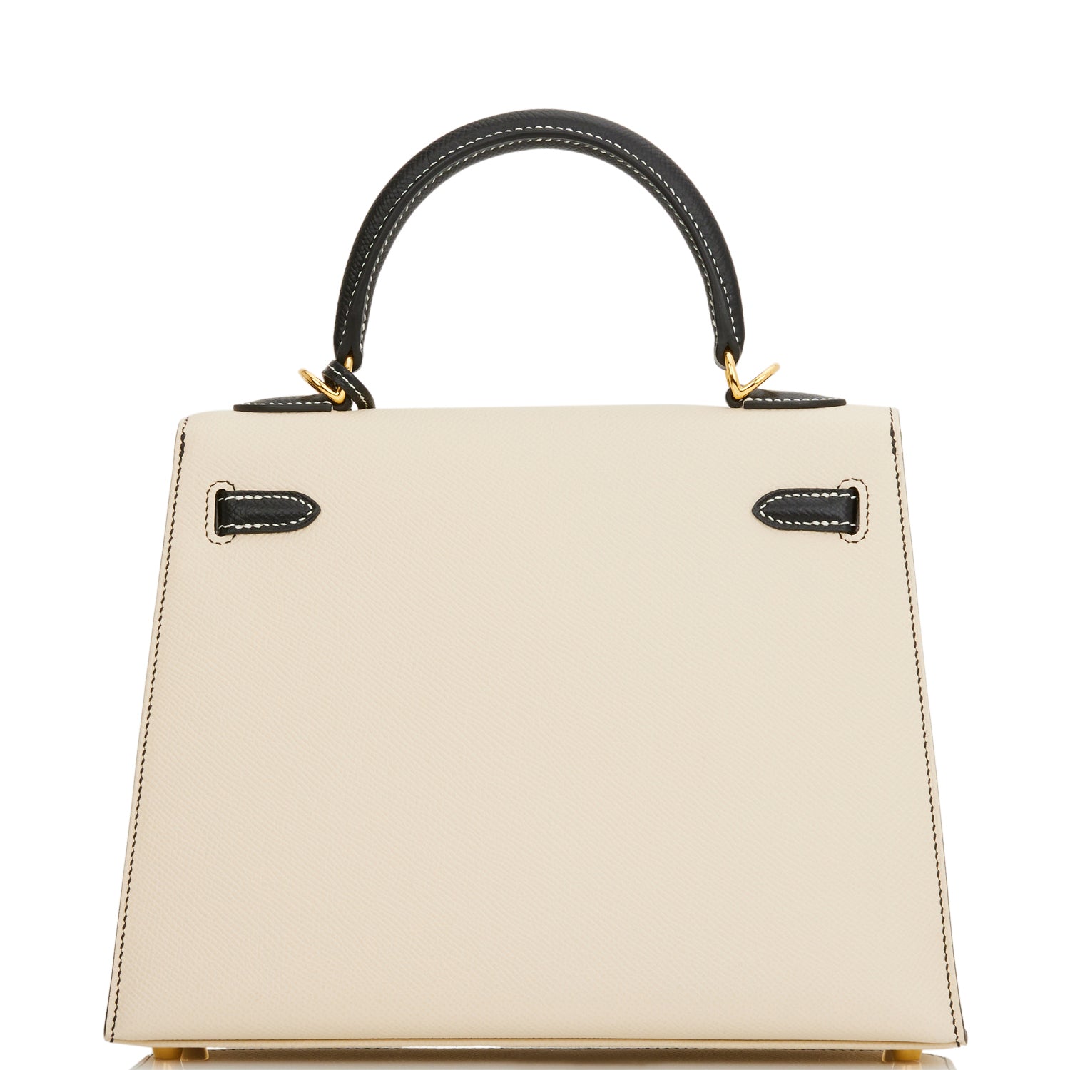 Hermes HSS Kelly Sellier 25 Nata and Black Epsom Gold Hardware ...