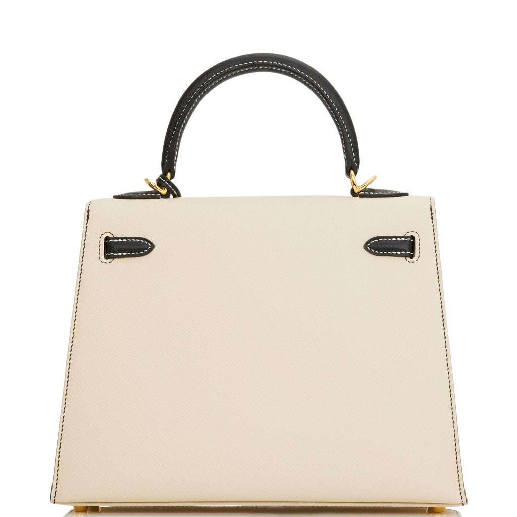 Hermes HSS Kelly Sellier 25 Nata and Black Epsom Permabrass Hardware –  Madison Avenue Couture