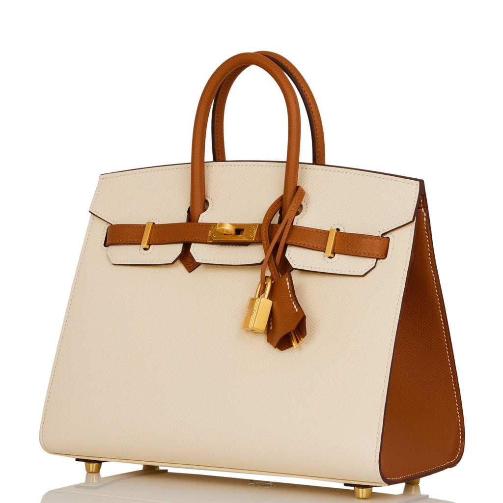 Hermes HSS Kelly Sellier 25 Nata Verso Brushed Gold Hardware – Madison  Avenue Couture