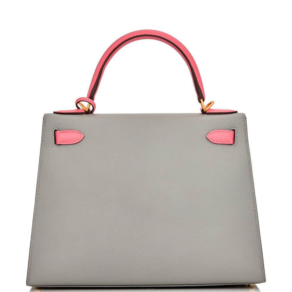 Brand new Hermes kelly 28 Gris Mouette and Rose Azalee BGHW Sold