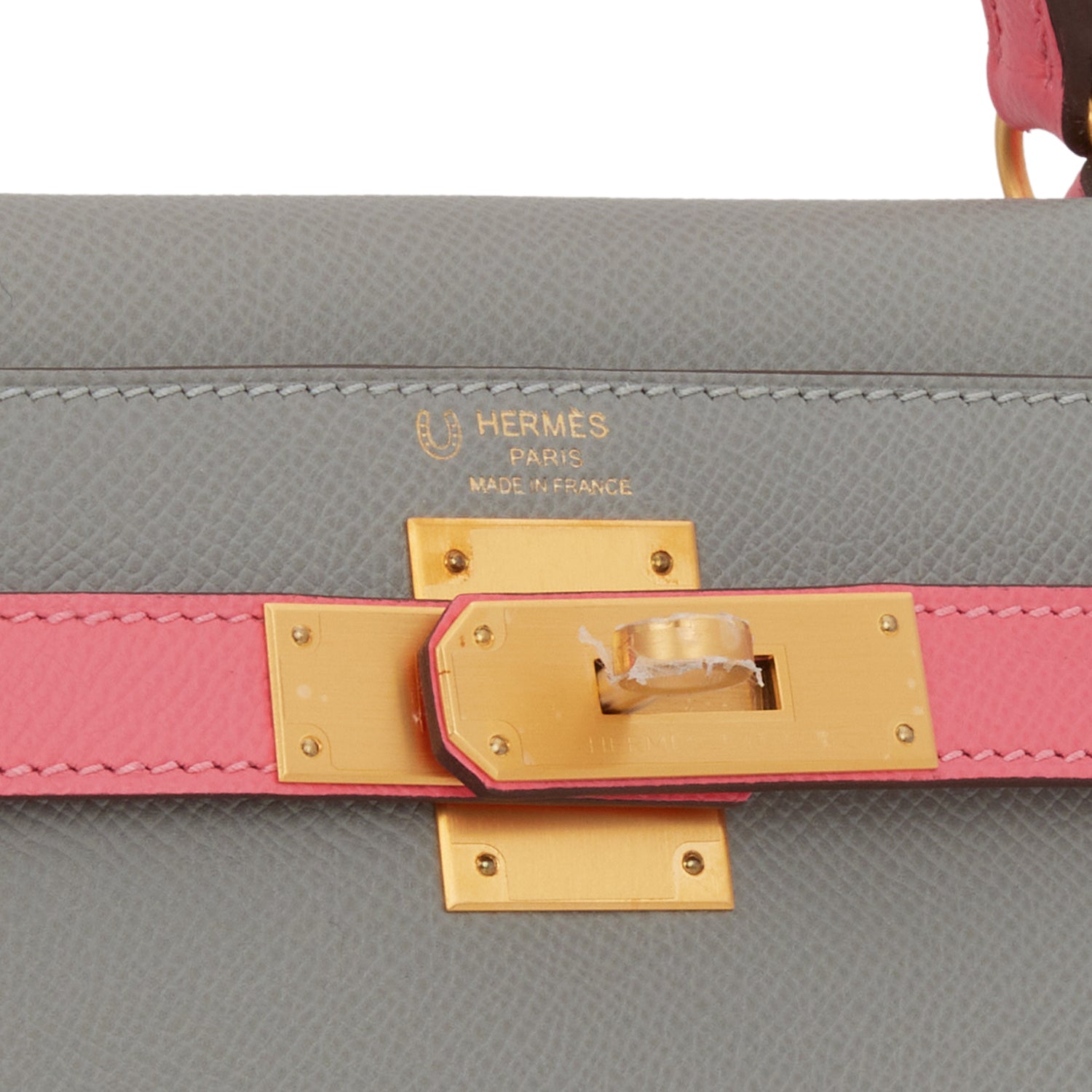 Hermes Special Order (HSS) Kelly Sellier 28 Gris Mouette and Rose Azal ...