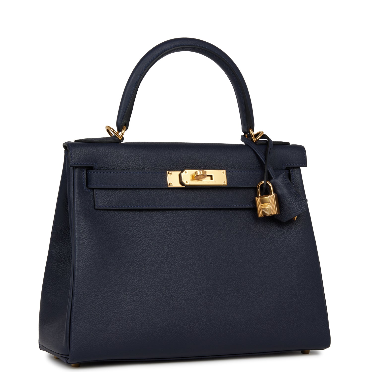 Hermes Kelly Retourne 28 Bleu Nuit Evercolor Gold Hardware – Madison ...